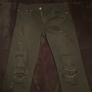 New American eagle black ripped jeans